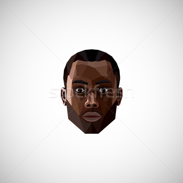 illustration with a black male face in in polygonal style  Stock photo © maximmmmum