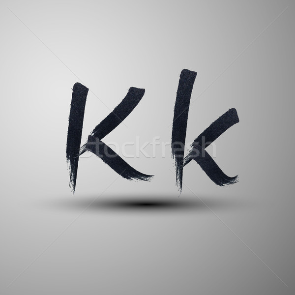 vector calligraphic hand-drawn marker or ink letter K Stock photo © maximmmmum
