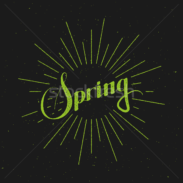  Spring season retro label with light rays Stock photo © maximmmmum