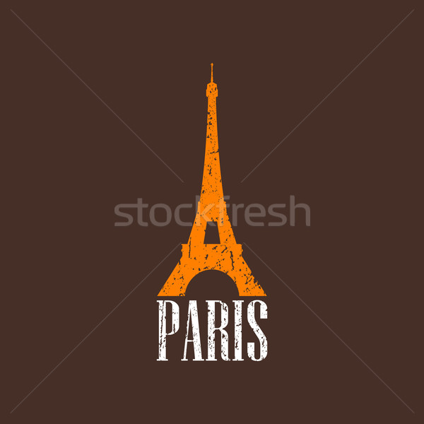 vintage illustration with Eiffel tower  Stock photo © maximmmmum