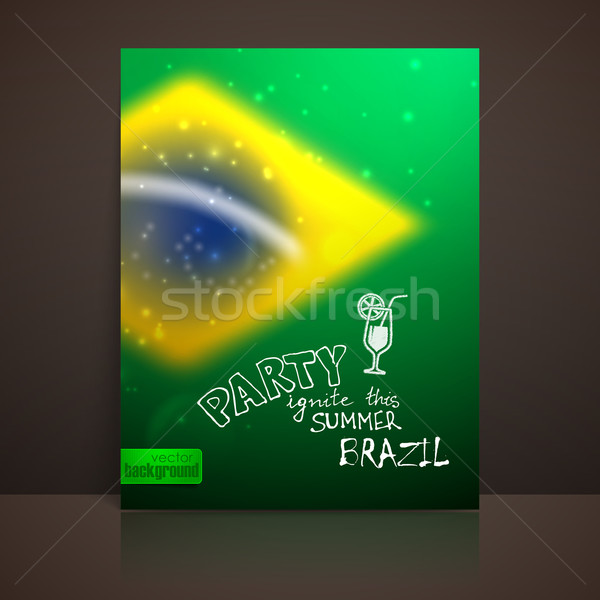 vector blurred background with sparkles in brazil flag concept for design and website background. br Stock photo © maximmmmum