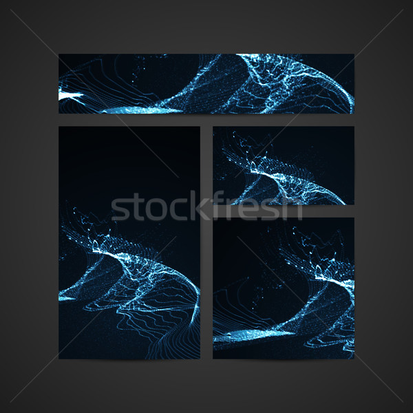 3D illuminated abstract digital wave Stock photo © maximmmmum