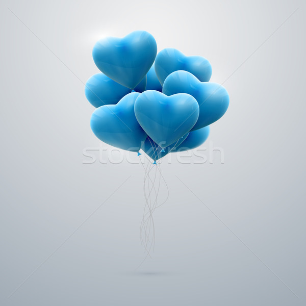 Vuelo globo corazones vector vacaciones Foto stock © maximmmmum
