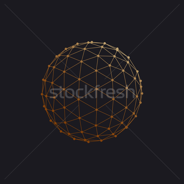 3D sphere with global line connections.  Stock photo © maximmmmum