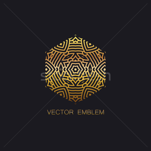 art-deco golden emblem Stock photo © maximmmmum
