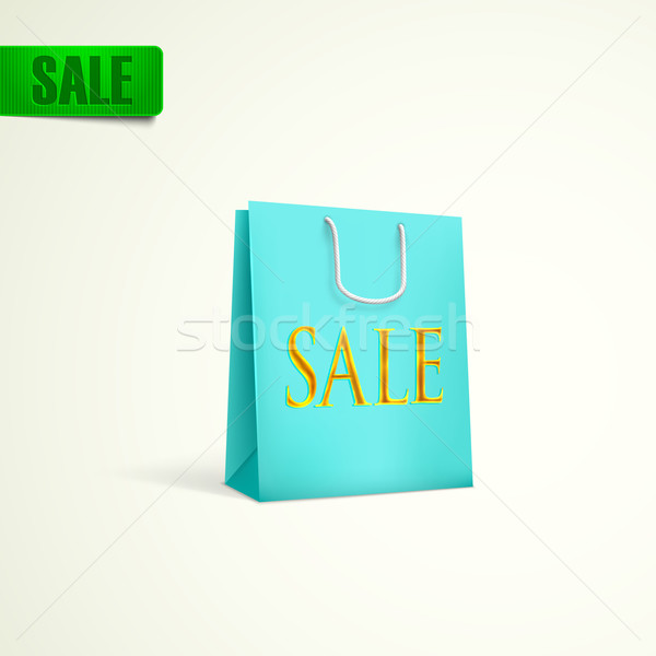 azure shopping bag. sale concept  Stock photo © maximmmmum