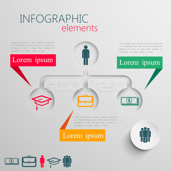 vector set of abstract 3d paper infographic elements for print or web design  Stock photo © maximmmmum