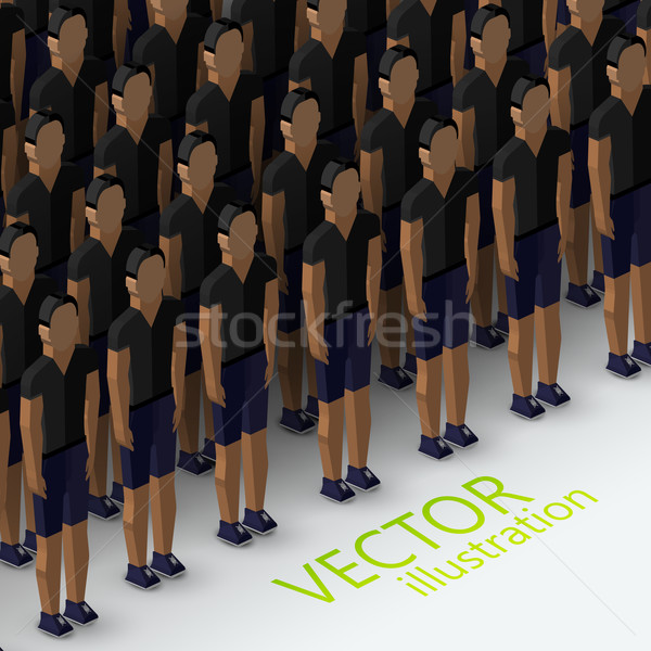vector isometric 3d  illustration of men's community with a large crowd of guys and men. social grou Stock photo © maximmmmum