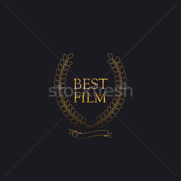 Najlepszy film nagrody podpisania złoty wieniec Zdjęcia stock © maximmmmum