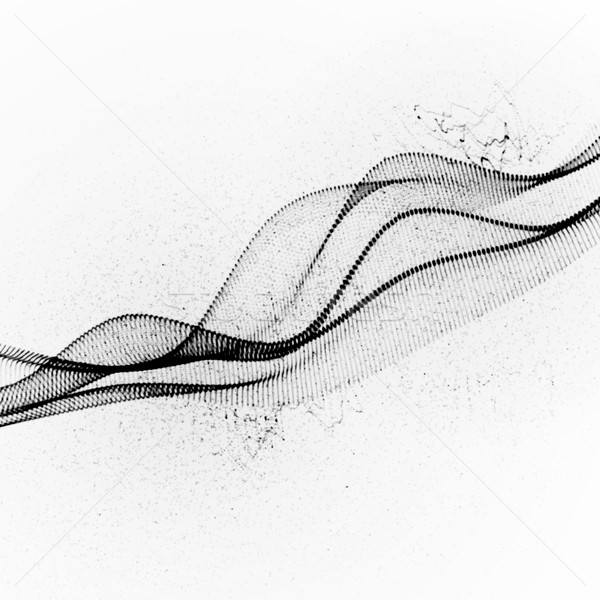 ストックフォト: 3D · インク · 定型化された · デジタル · 波 · 抽象的な