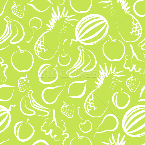 Stock photo: seamless background with fruit