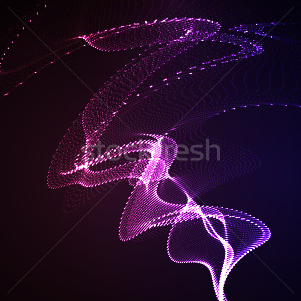 3D neon digitale onda abstract Foto d'archivio © maximmmmum