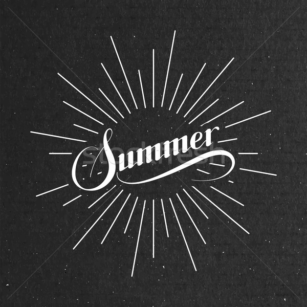Summer retro label with light rays Stock photo © maximmmmum
