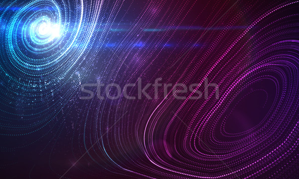 3D megvilágított neon digitális hullám absztrakt Stock fotó © maximmmmum