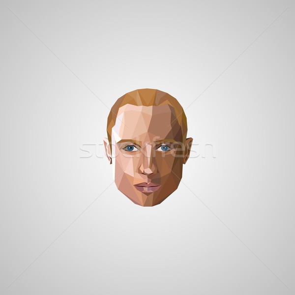 illustration with an blond man face in polygonal style Stock photo © maximmmmum