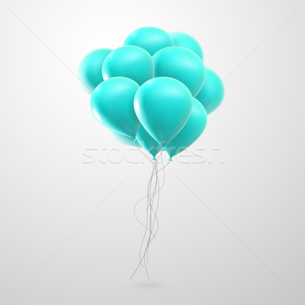 Foto stock: Ilustración · vuelo · realista · globos · vector