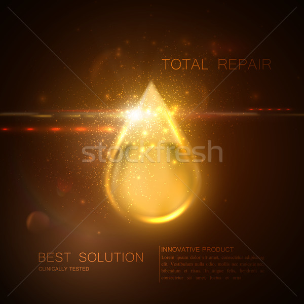 Stockfoto: Collageen · serum · olie · essence · druppel · gouden