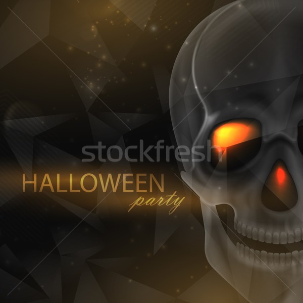 Vector halloween illustration of an evil skull on geometric polygonal background Stock photo © maximmmmum