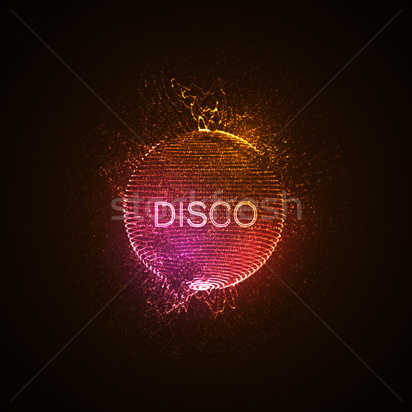 Disko neon 3D bozuk küre Stok fotoğraf © maximmmmum