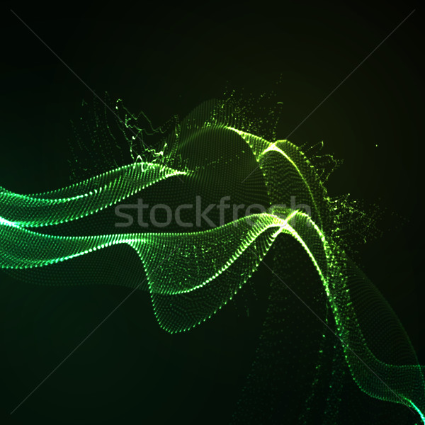 3D illuminated neon digital wave Stock photo © maximmmmum