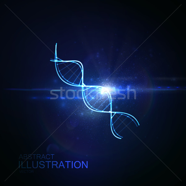 DNA ikona błyszczący neon ilustracja wektora Zdjęcia stock © maximmmmum