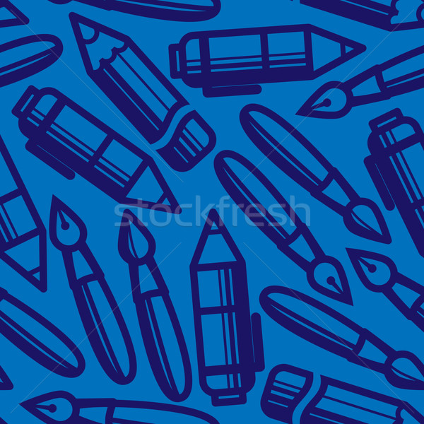 seamless pattern with drawing and writing tools  Stock photo © maximmmmum