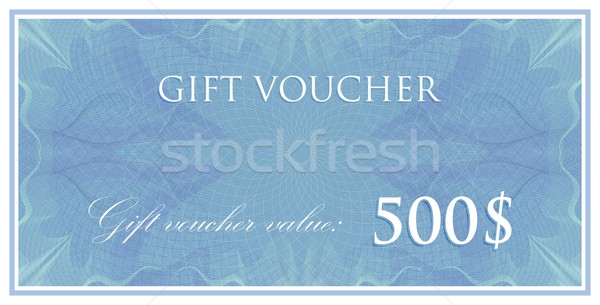 vector template design of gift voucher or certificate with guilloche pattern (watermarks). also can  Stock photo © maximmmmum