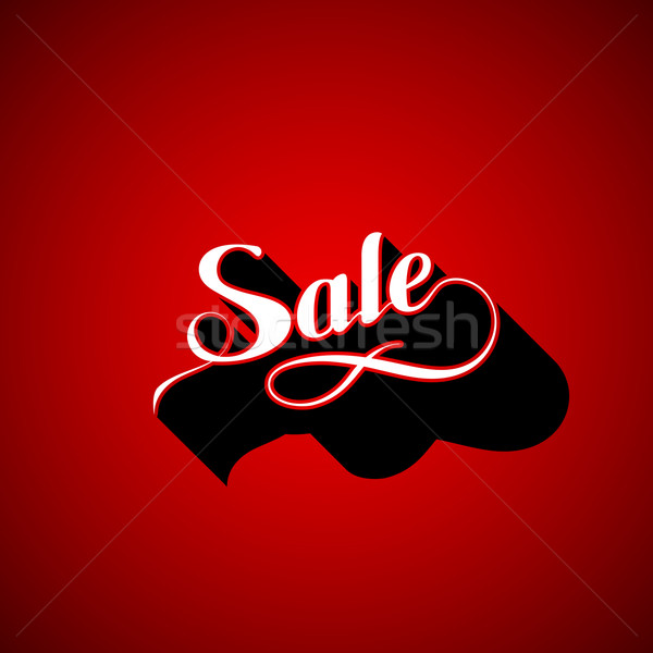 vector typographic illustration of handwritten Sale retro label. Promotional lettering composition  Stock photo © maximmmmum