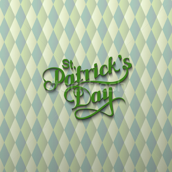 vector typographical illustration of handwritten Saint Patricks Day label on the multicolored geomet Stock photo © maximmmmum