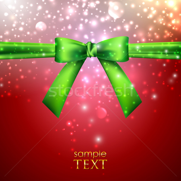 holiday background with green bow  Stock photo © maximmmmum
