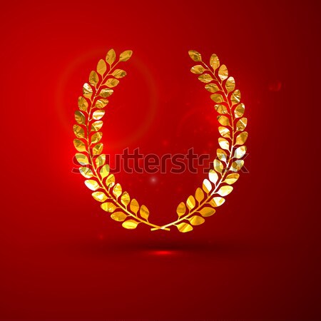 vector illustration with laurel wreath in flat style design with long shadow  Stock photo © maximmmmum