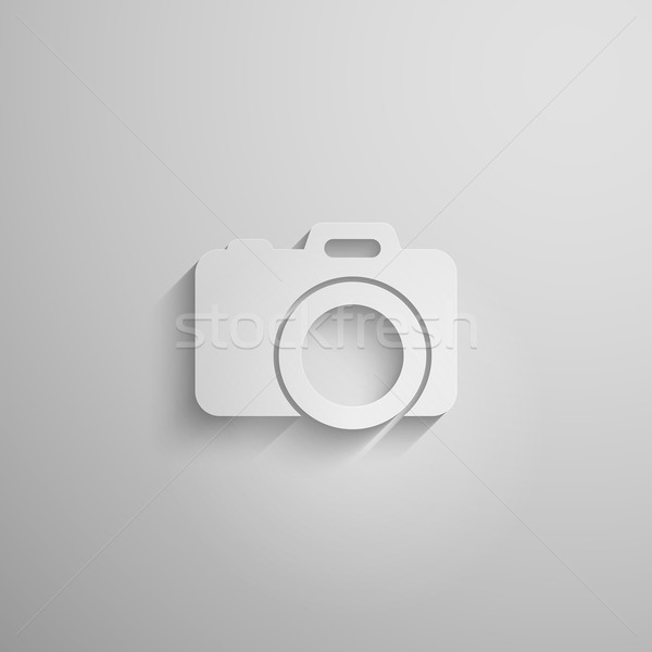 vector illustration of a paper 3d camera with long shadow Stock photo © maximmmmum