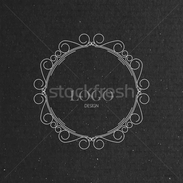 ornate art-deco frame on cardboard texture Stock photo © maximmmmum