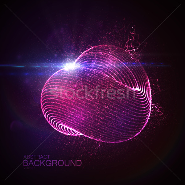 3D beleuchtet Schleife Form glühend Teilchen Stock foto © maximmmmum