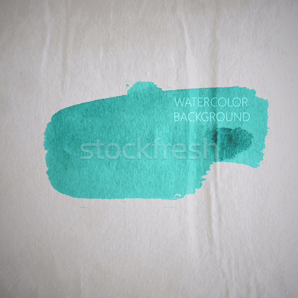 vector illustration of turquoise watercolor stain or blotch on t Stock photo © maximmmmum