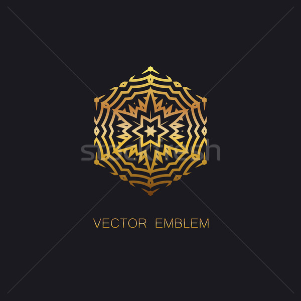 art-deco golden emblem Stock photo © maximmmmum