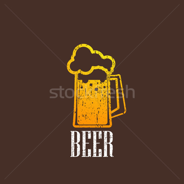 vintage illustration with a beer mug  Stock photo © maximmmmum