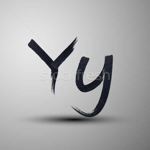 vector calligraphic hand-drawn marker or ink letter Y Stock photo © maximmmmum