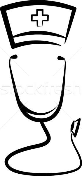 Symbolique illustration médecin hôpital silhouette chapeau [[stock_photo]] © maximmmmum