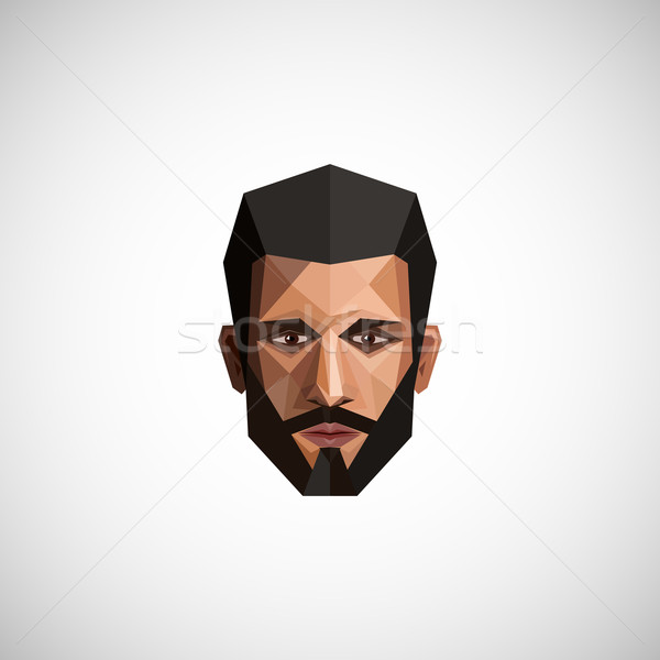 illustration with a male face in origami style  Stock photo © maximmmmum