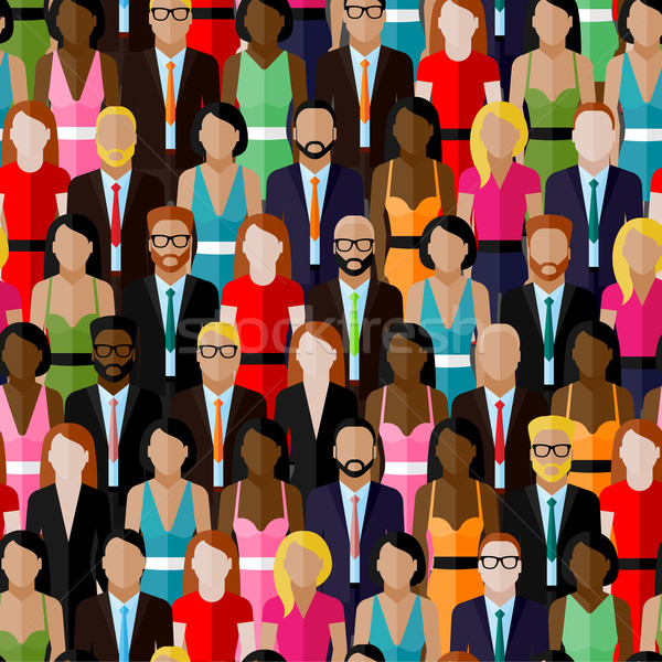 vector seamless pattern with a large group of men and women. flat  illustration of society members.  Stock photo © maximmmmum