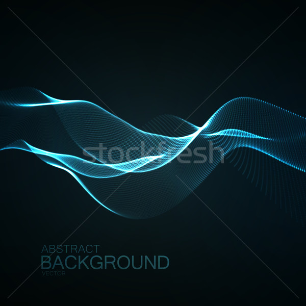 3D illuminated neon digital wave Stock photo © maximmmmum