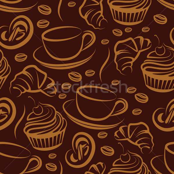 coffee break. seamless background Stock photo © maximmmmum