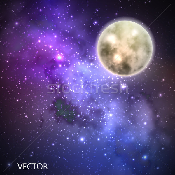 abstract vector background with night sky and stars. illustration of outer space and Milky Way Stock photo © maximmmmum