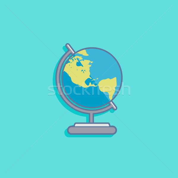 vector illustration with earth globe in flat style design Stock photo © maximmmmum