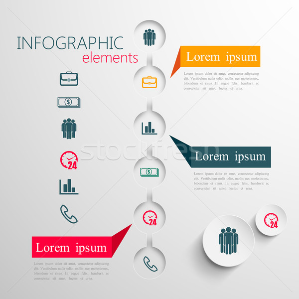 Stock photo: vector set of abstract 3d paper infographic elements for print or web design. business infographic t