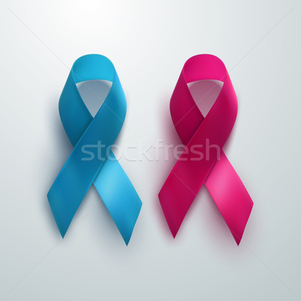 Mama próstata cáncer conciencia signo azul Foto stock © maximmmmum