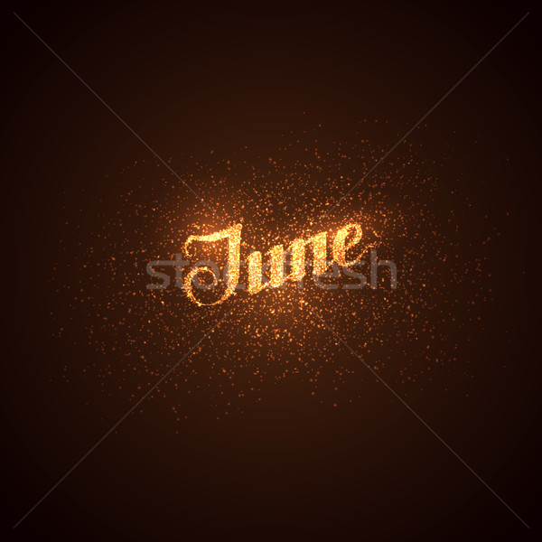 June label with glowing golden sparkles. Stock photo © maximmmmum