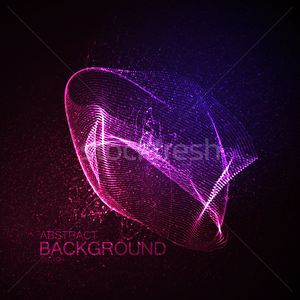3D illuminated abstract shape of glowing particles Stock photo © maximmmmum