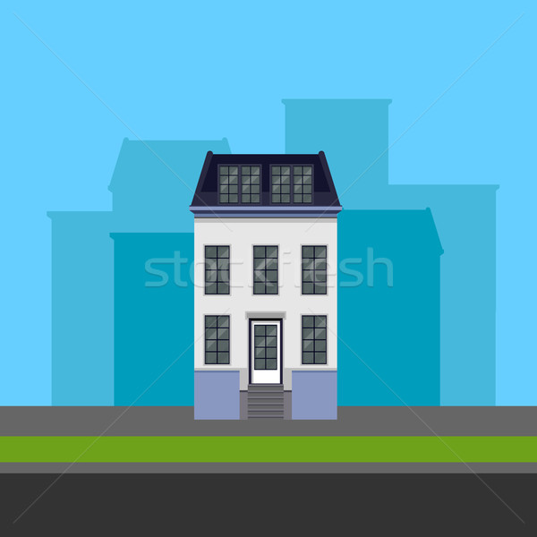 vector illustration of townhouse in flat polygonal style Stock photo © maximmmmum